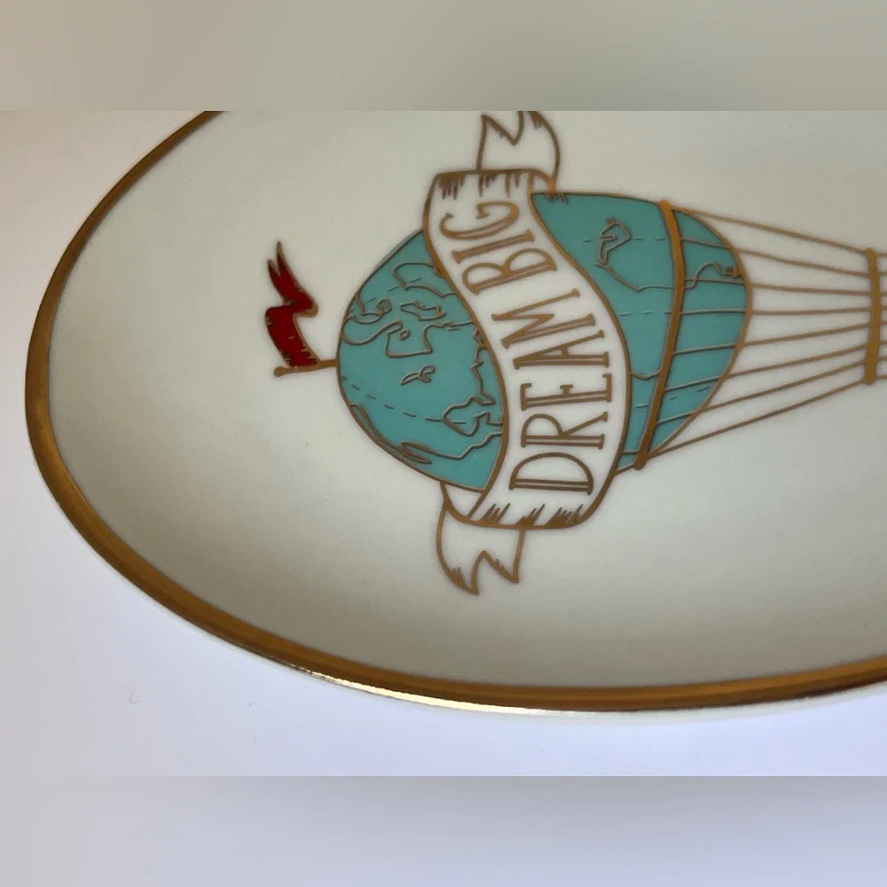 Dream Big Trinket Dish with Gold Trim